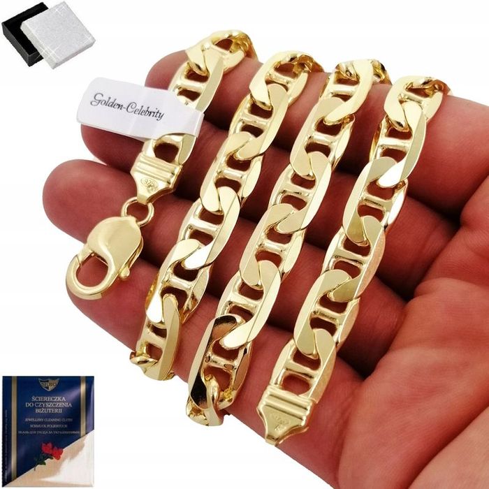 Męski Szeroki Łańcuszek Gucci 9mm Srebro + Grawer