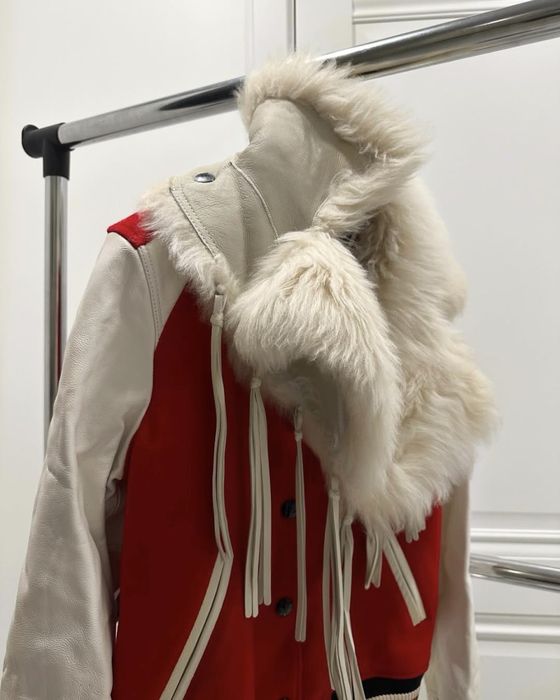 Coach куртка бомбер шерсть/ натуральная кожа/ натуральный мех оригинал