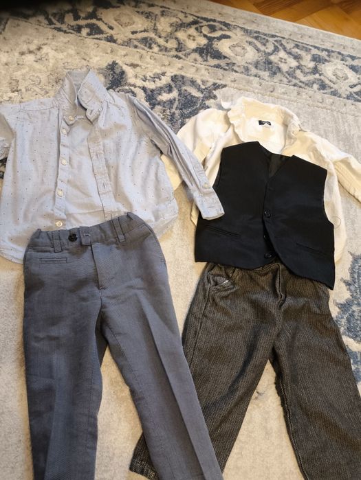 Mega paka 92 zima jesień koszula eleganckie zestawy spodnie swetry