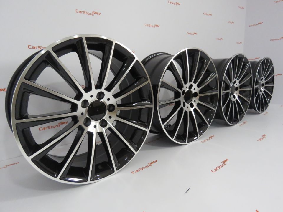 Jantes Look Mercedes Turbine 18x7.5 ET44 + 8.5 ET33 5x112 Black Machin