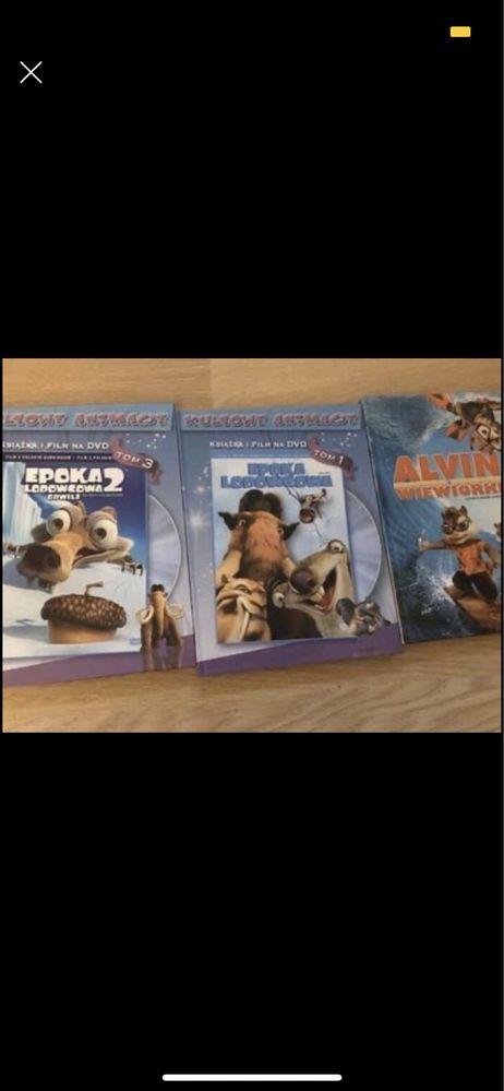 7 x DVD BAJKI Epoka lodowcowa, Alvin i inne