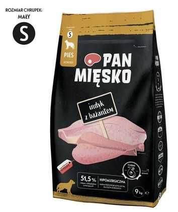 Pan Mięsko Indyk z bażantem dorosły chrupki S Karma sucha dla psa 9kg