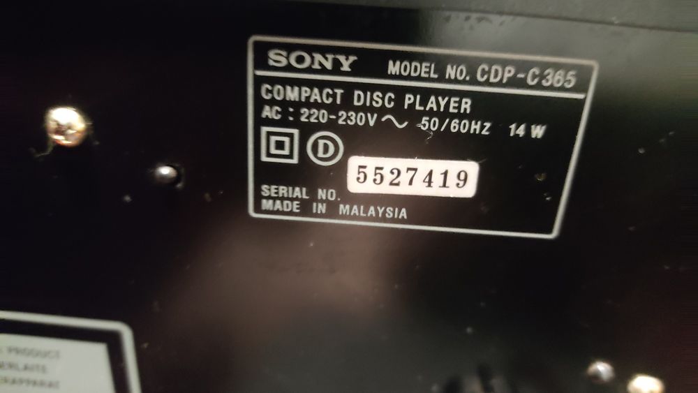 Leitor de Cd's Sony CDP-C365