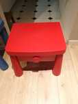 Stolik nocny czerwony mammut Ikea