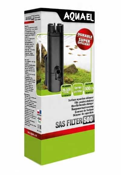 Filtr wewnętrzny gąbkowy do akwarium Aquael SAS FILTER 500 SKIMMER