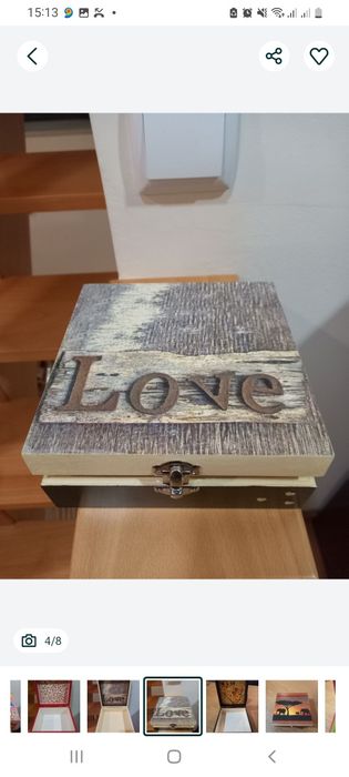 Caixa decorada com tecnica decoupage e pintada a mão