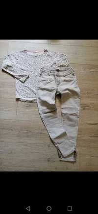 Reserved spodnie jeans H&M bluza 152 cm 11-12lat