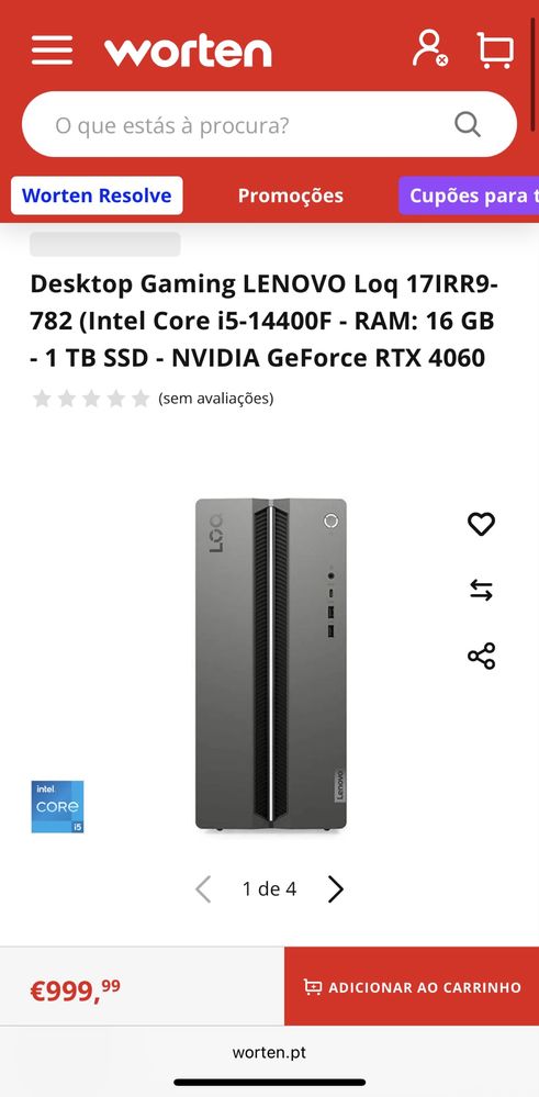 PC Gaming Novo (1mes de utilizacao)