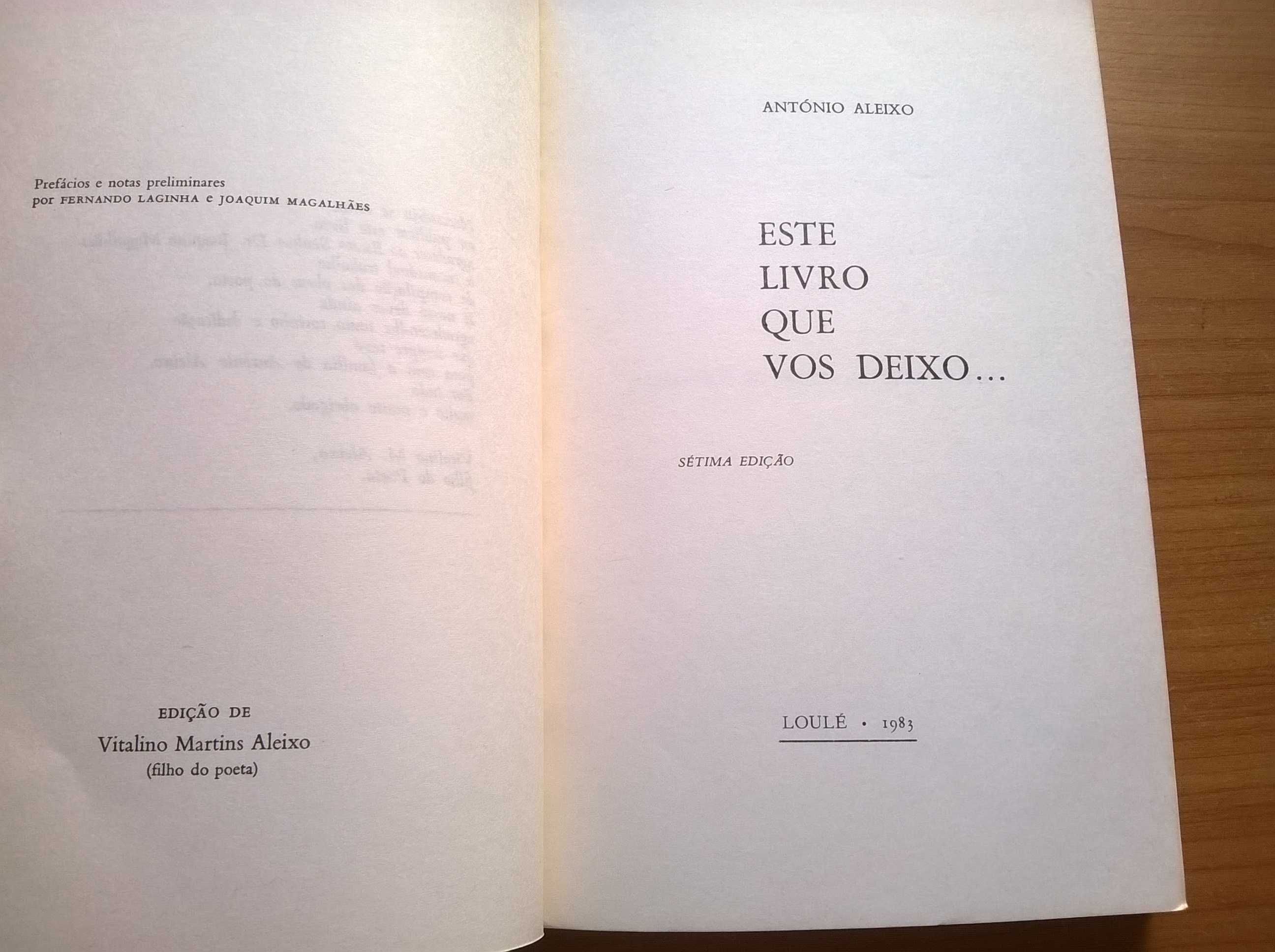 Este Livro Que Vos Deixo - António Aleixo (portes grátis)