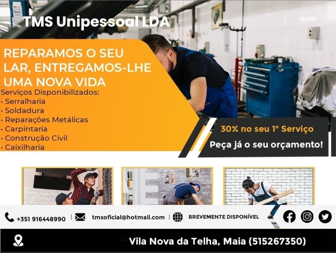 Soldadura TIG/MIG/MAG + Outros Serviços!
