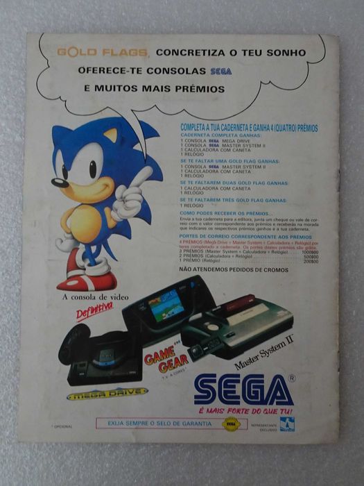Caderneta de cromos Gold Flags - Sega - tem 47 cromos