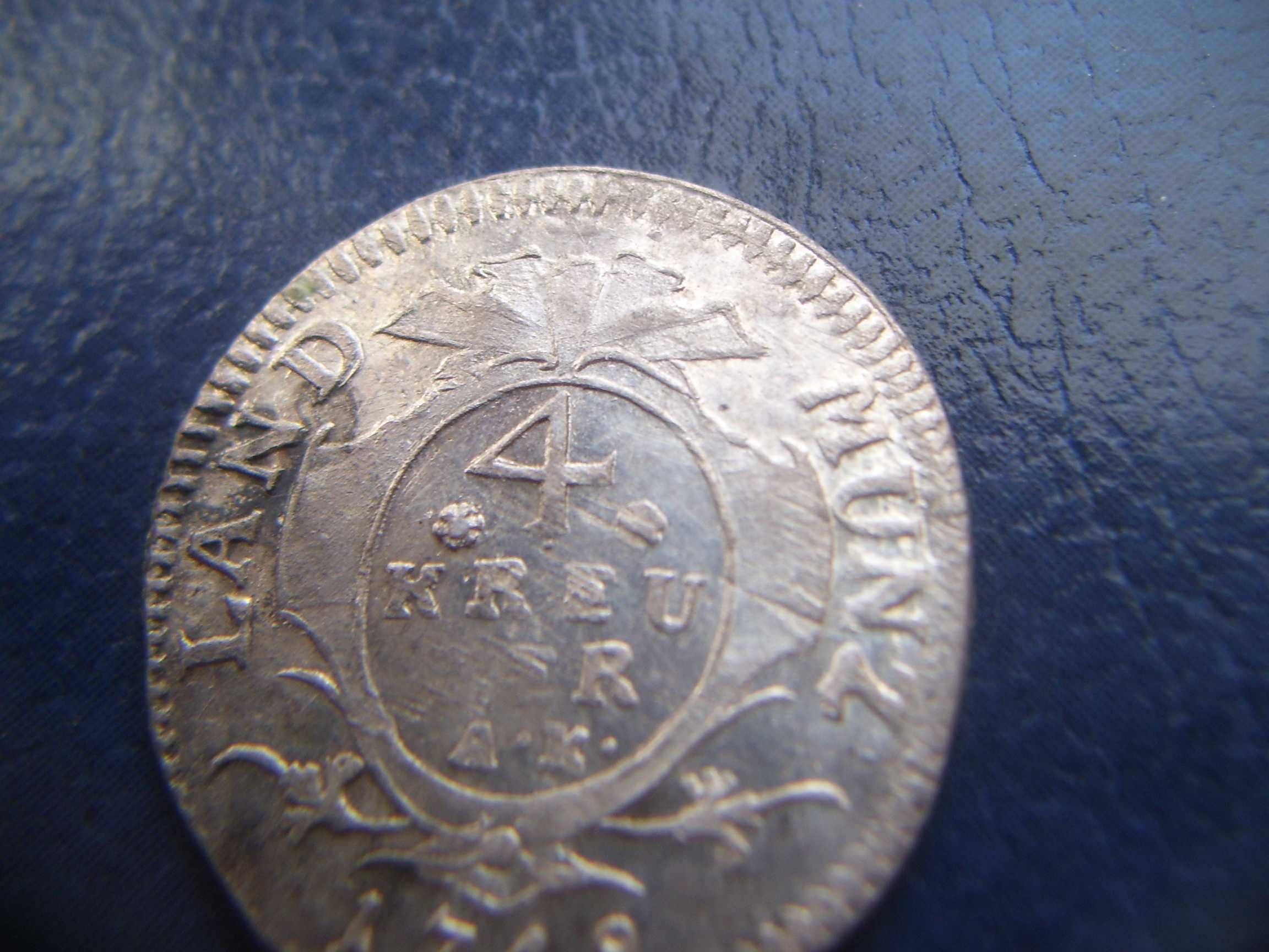 Stare monety 4 krajcary 1748 Niemcy srebro