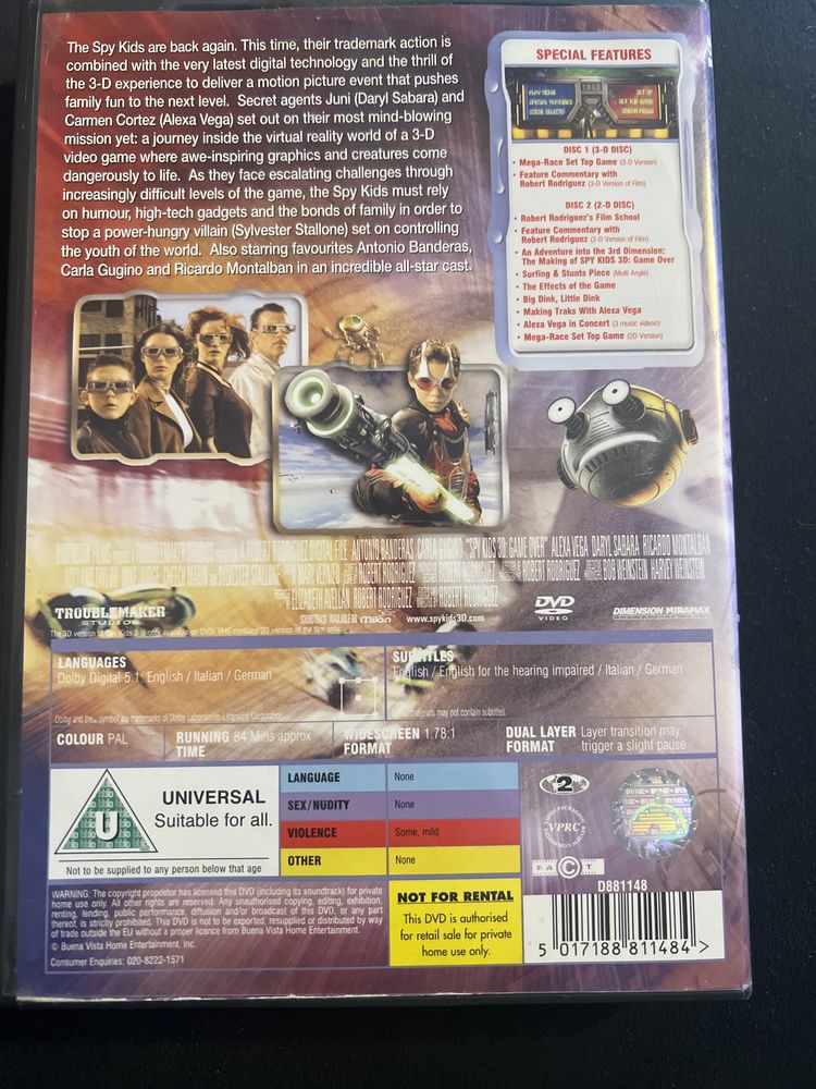 Dvd Spy Kids 3D - okulary