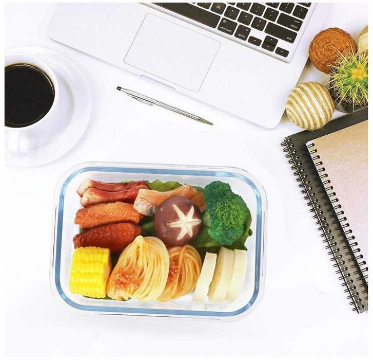 Zestaw 8 szklanych pojemników do przechowywania żywności 860ml