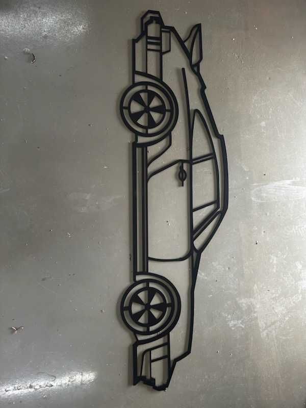 Metalowe auto na ścianę dekoracja Porsche