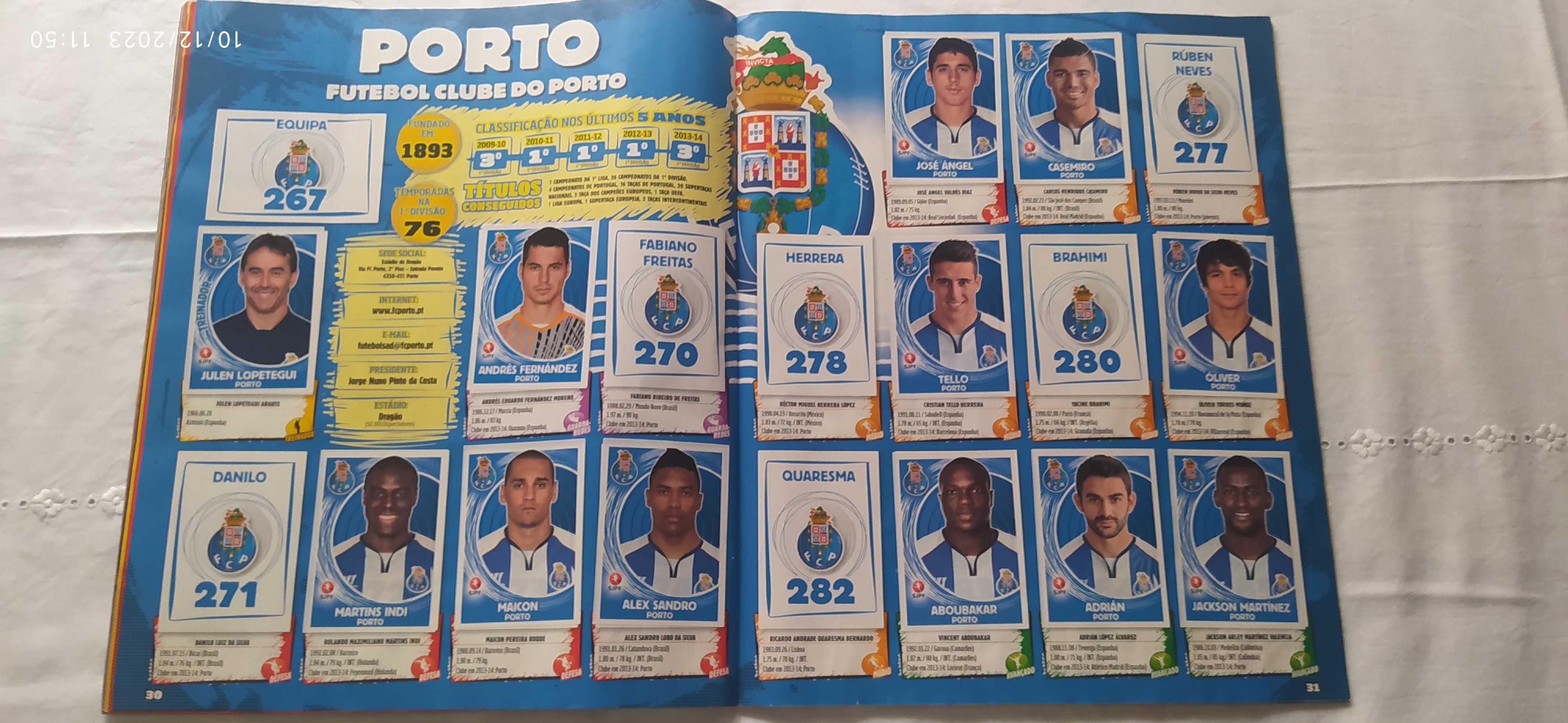 Caderneta Panini INCOMPLETA Futebol Primeira Liga 2014-15