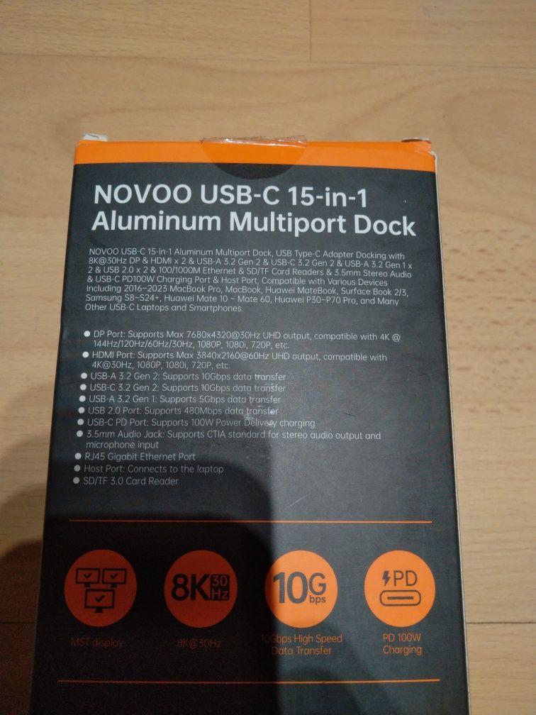 Stacja dokująca NOVOO 15 w 1 hub USB sd port