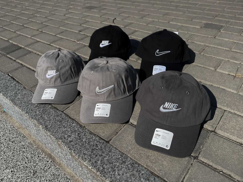 Кепка Nike чорна, сіра l Регульована бейсболка Найк