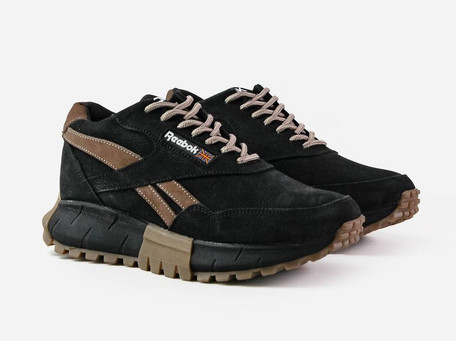 Мужские зимние кроссовки Reebok, натуральный нубук, мех