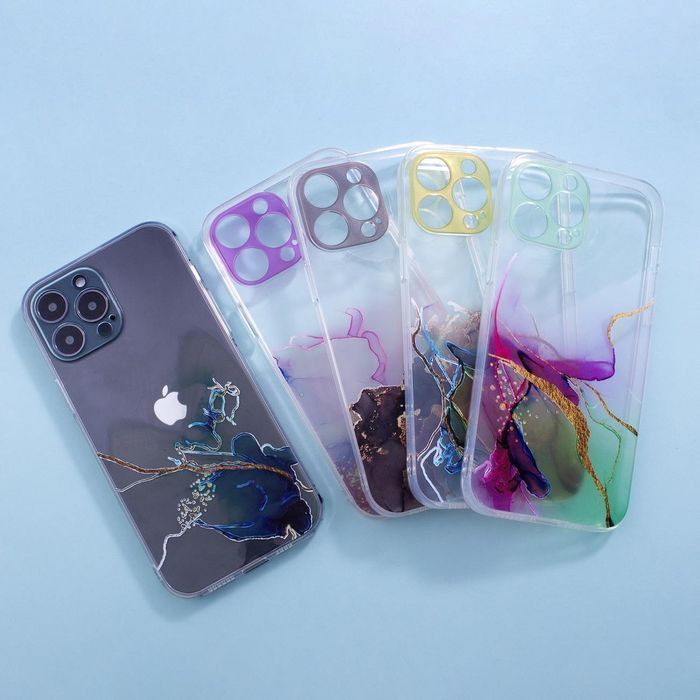 Marble Case Etui Do Iphone 12 Pro Żelowy Pokrowiec Marmur Miętowy