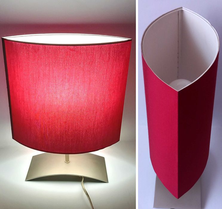 Lampka nocna / Lampa z abażurem ciemna czerwień wys. 33cm