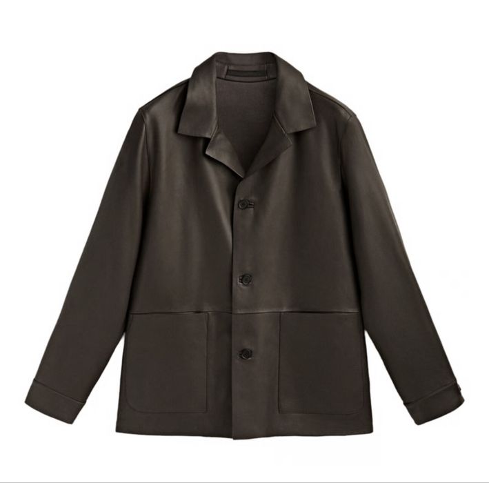 Кожаная куртка-пиджак Massimo Dutti