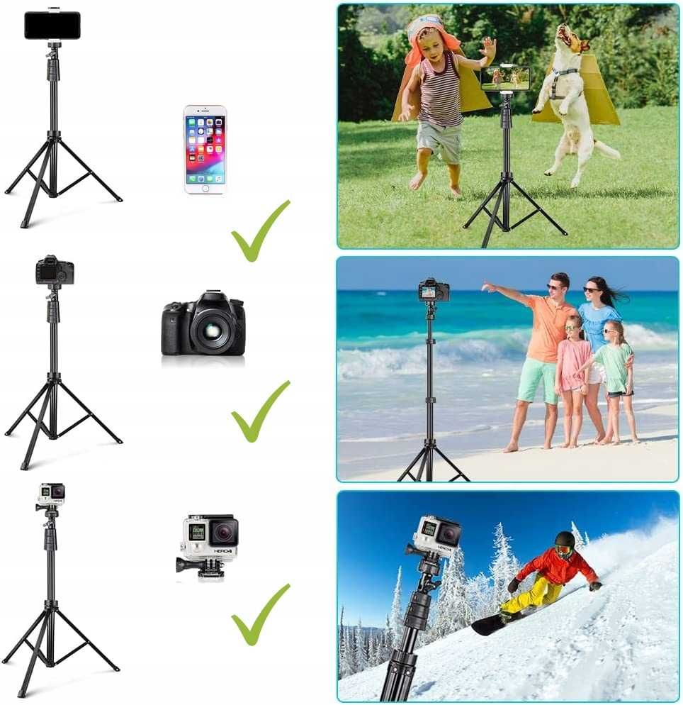 STATYW TRIPOD zawiera PILOT na BLUETOOTH UCHWYT na telefon aparat