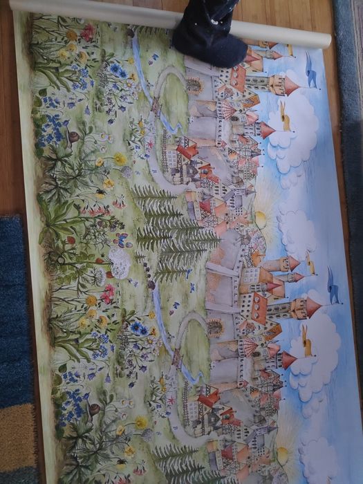 Tapeta średniowieczny zamek, las, unikat