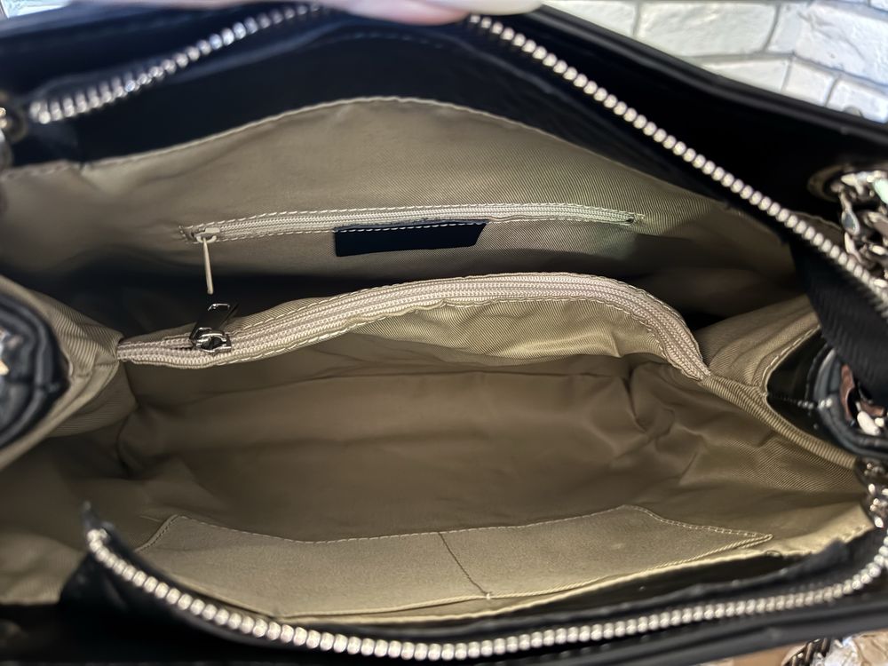 Torba shopper skórzana czarna