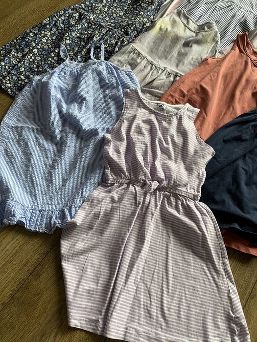Zestaw ubranek dla dziewczynki H&M rozm 122,128 stan bdb x 12 szt