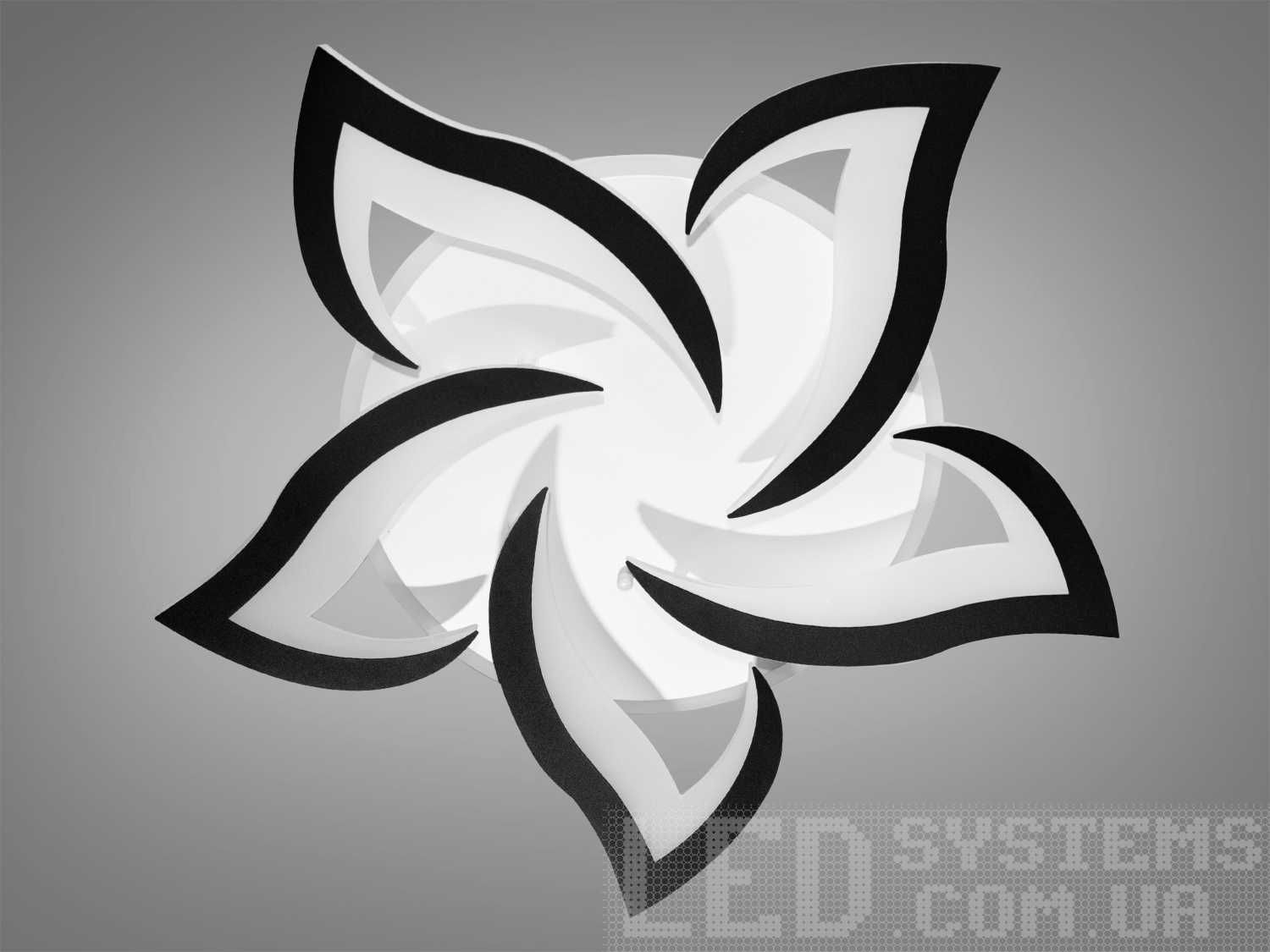LED-люстра у спальню з пультом, чорна або біла, 75W на 11м2 8146/5BK