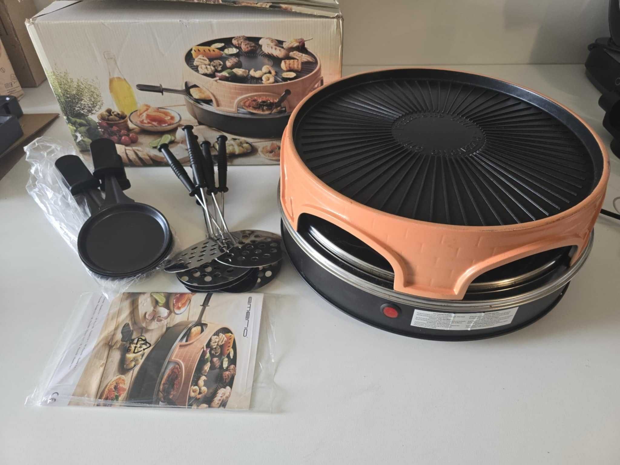Emerio  piec do pizzy 3 w 1, opatentowany design, dla 6 osób raclette