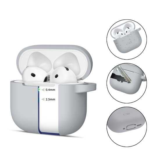 Etui silikonowe szare do AIRPODS 4