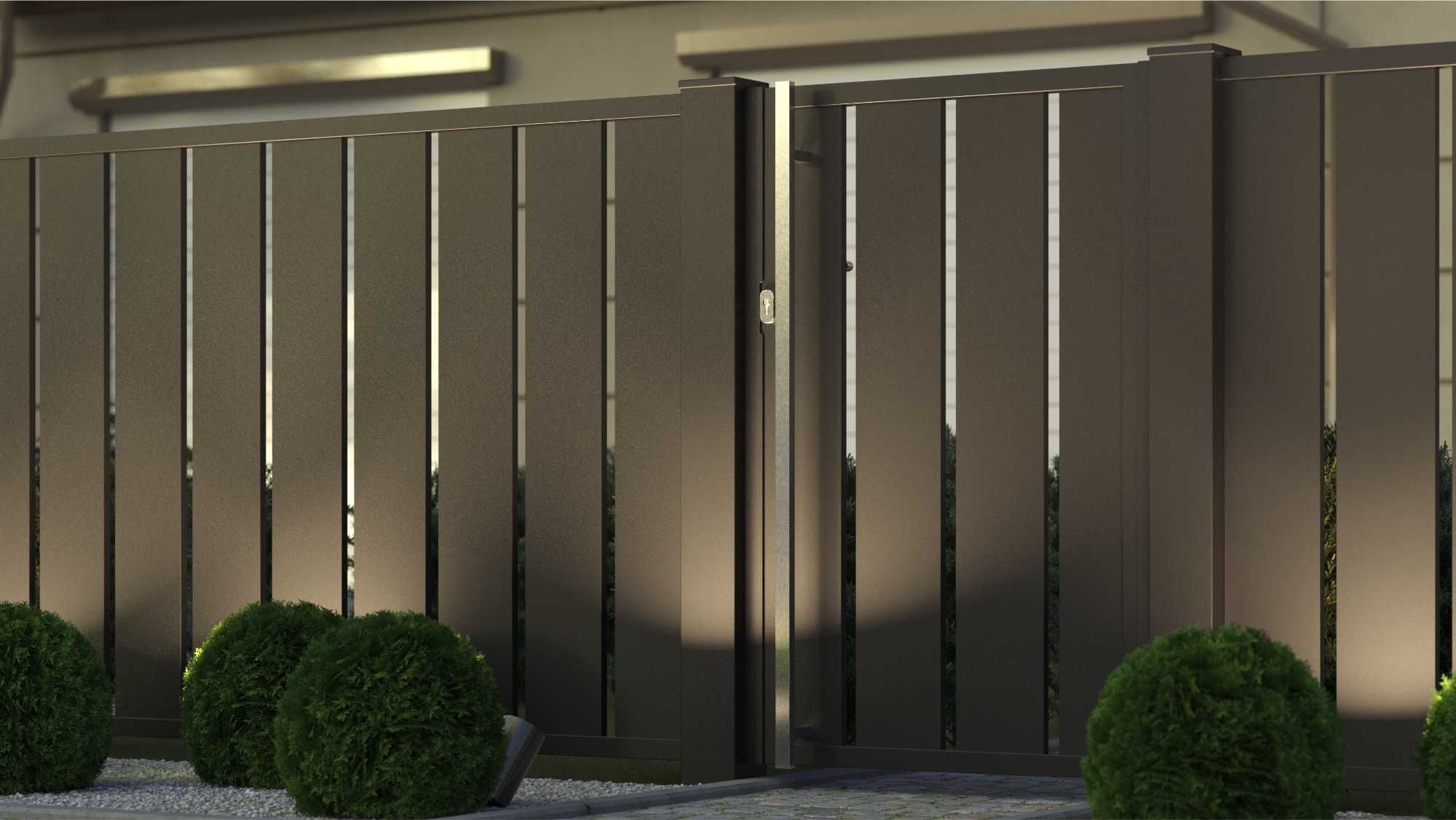 Brama skrzydłowa wjazdowa aluminiowa ogrodzeniowa MODENA 4m x 1,5m
