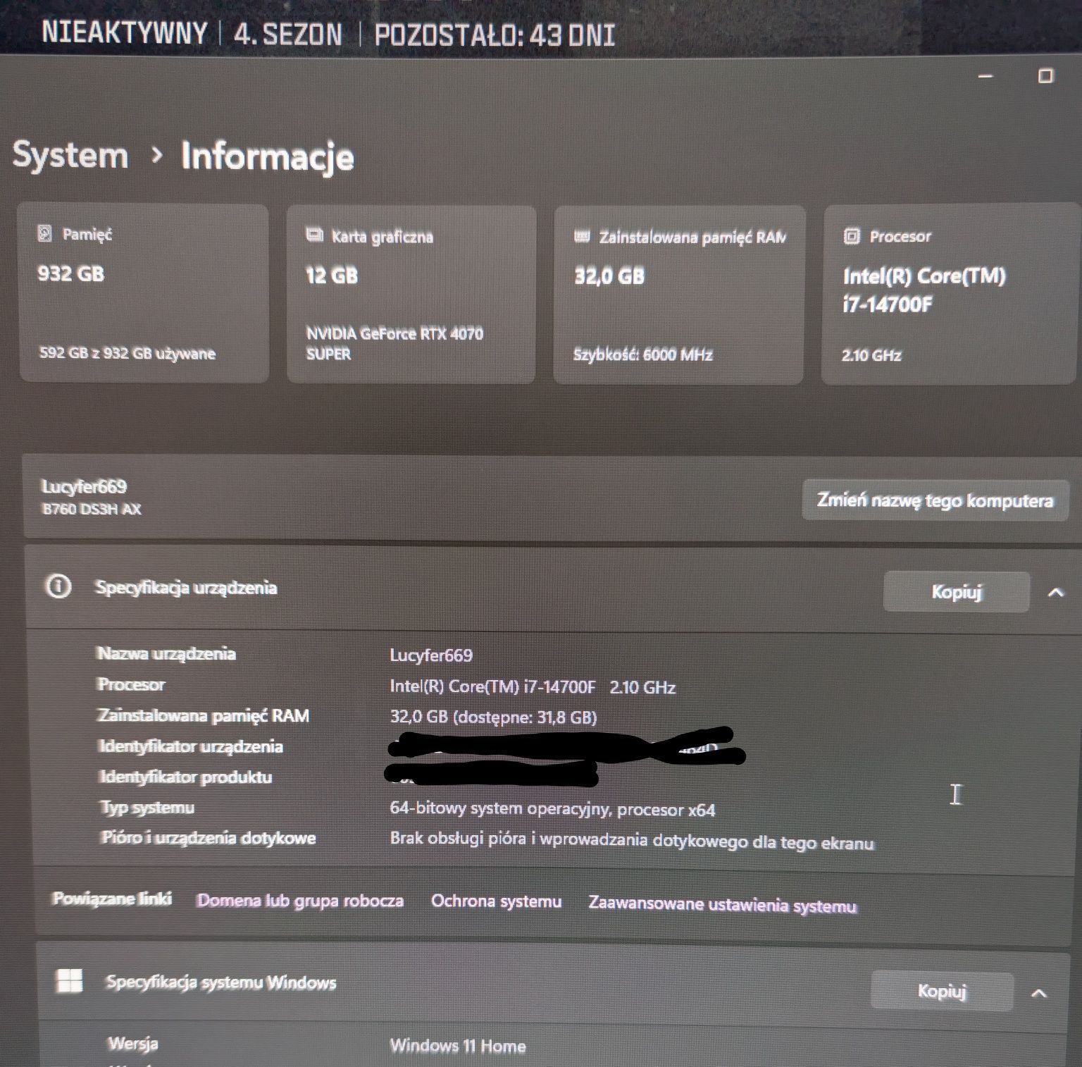 Komputer stacjonarny X-COM G4MER jak nowy rtx4070 super