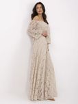 Zestaw Boho Elegancji – Bluzka Hiszpanka & Szerokie Spodnie - Beżowy