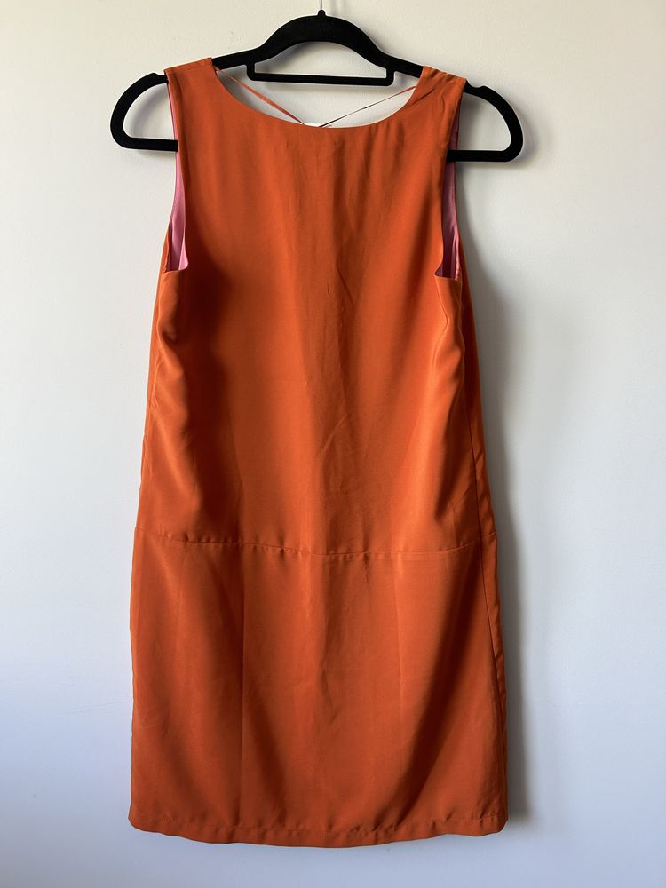 Sukienka letnia H&M nowa z metką pomarańczowa z podszewką kieszeniami