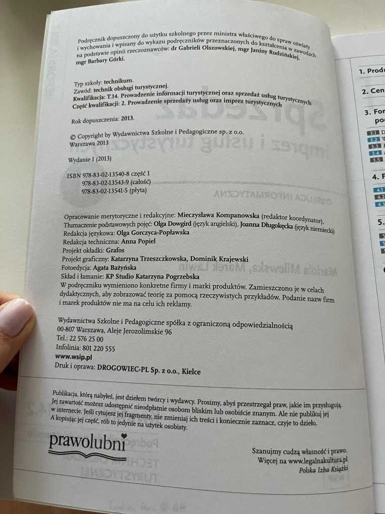Sprzedaż imprez i usług turystycznych. Obsługa informatyczna CD WSIP