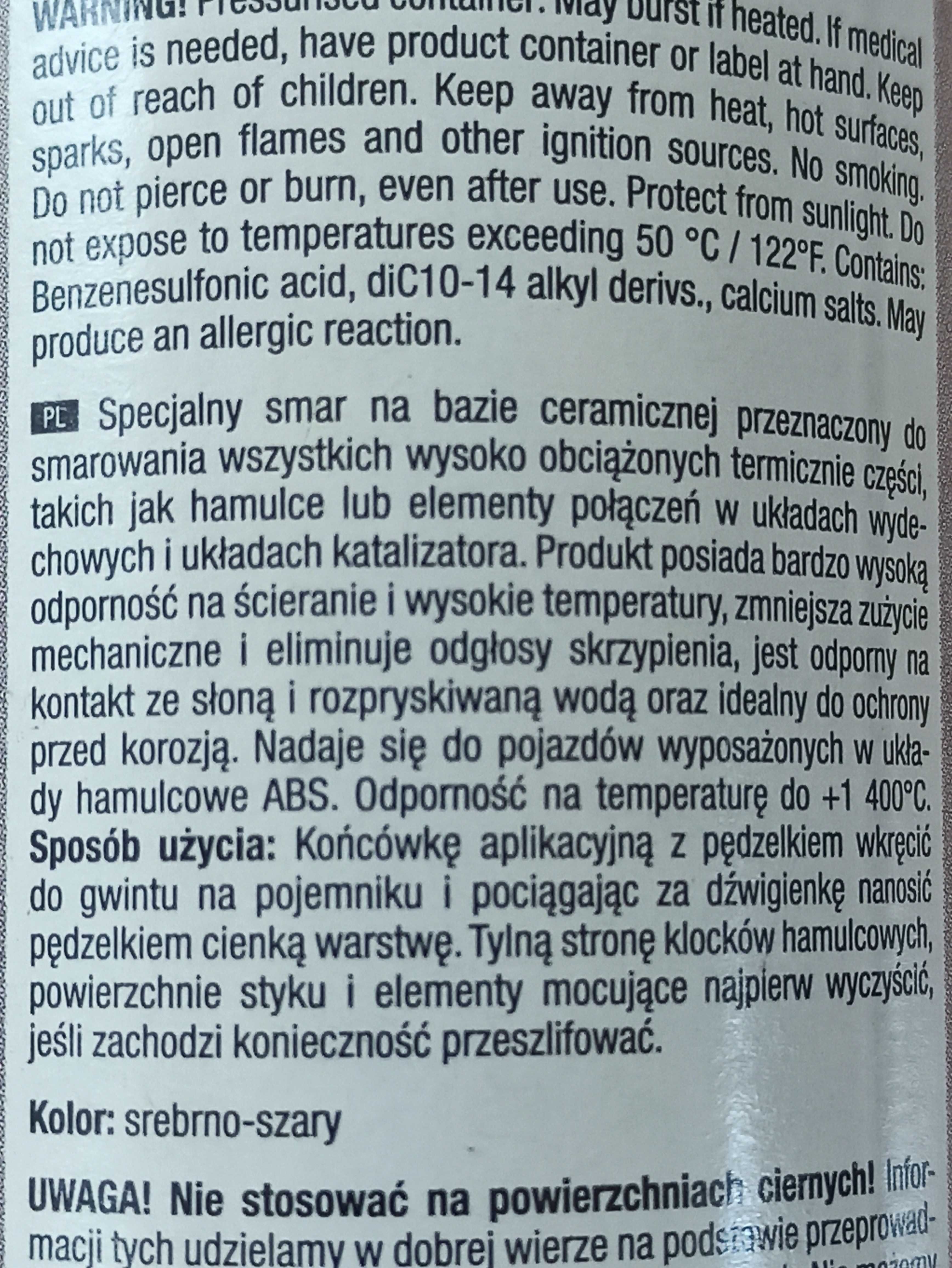 smar ceramiczny normfest do hamulcy