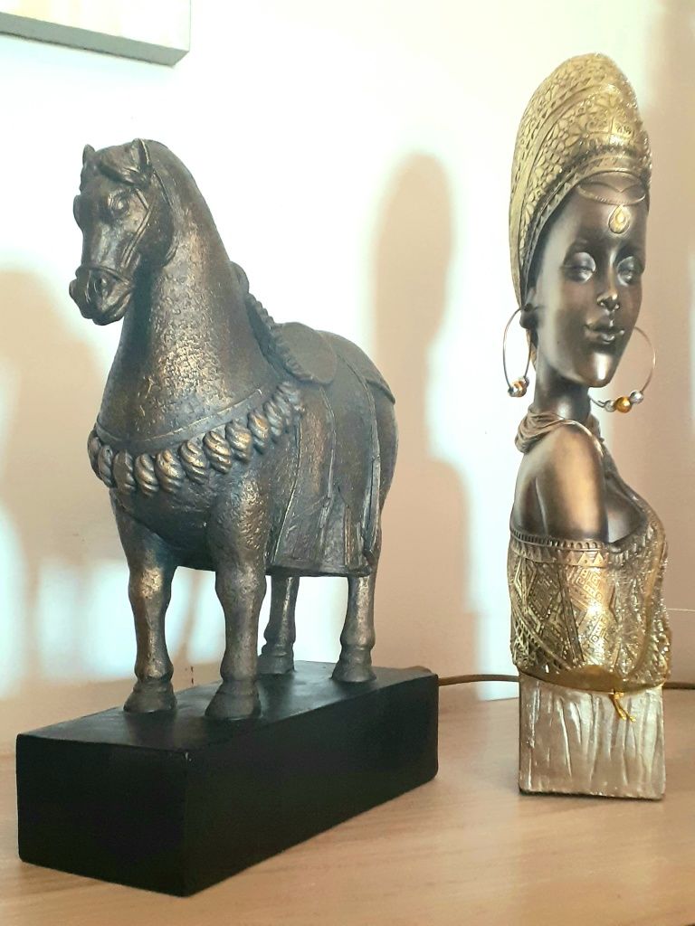 Estatuetas Busto Pescador Indio Navajo cavalo Macaco decoração coleção