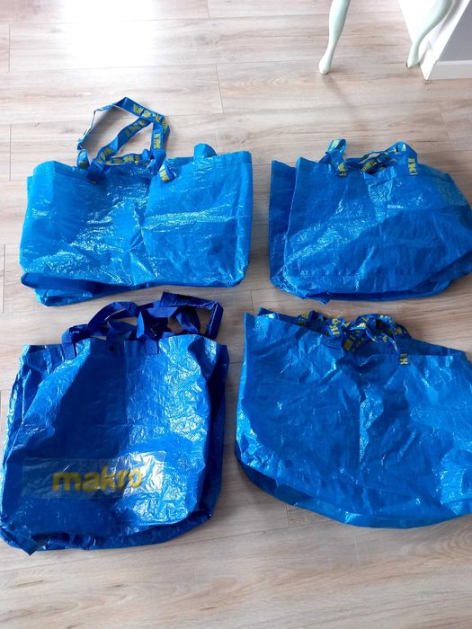 Zestaw 4 szt torba IKEA duża niebieska MAKRO Fragta