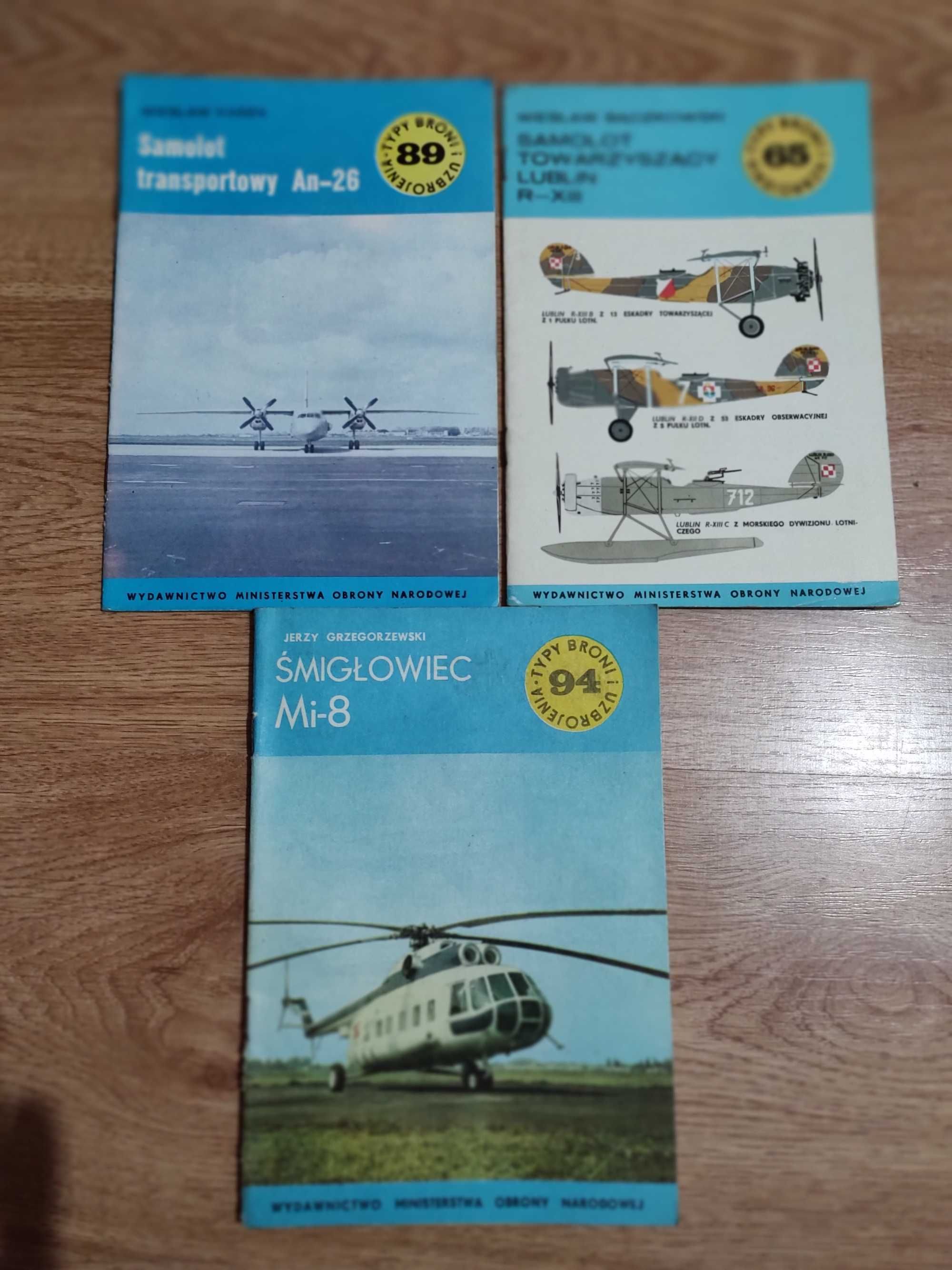 3 zeszyty TBiU Mi-8, AN-26, Lublin R-XIII