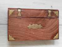 Drewniana szkatułka pudełko na drobiazgi biżuterię