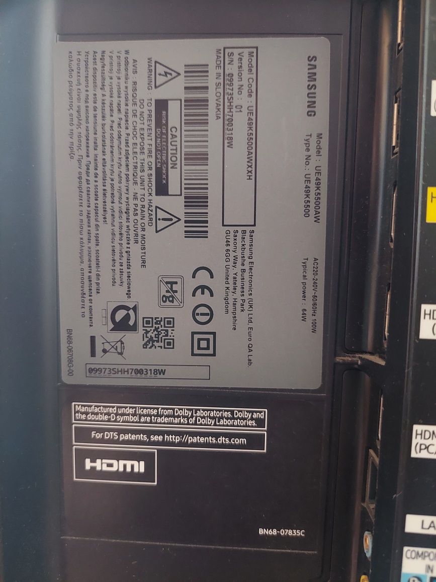Телевізор Samsung UE49K550AW