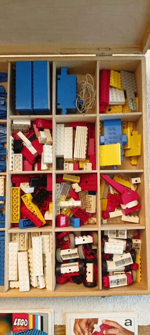 Klocki LEGO System drewniana skrzynia vintage 70s 80s