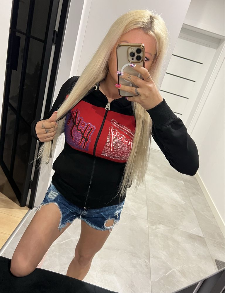 Tommy hilfiger bluza z kapturem z cyrkoniami s/m