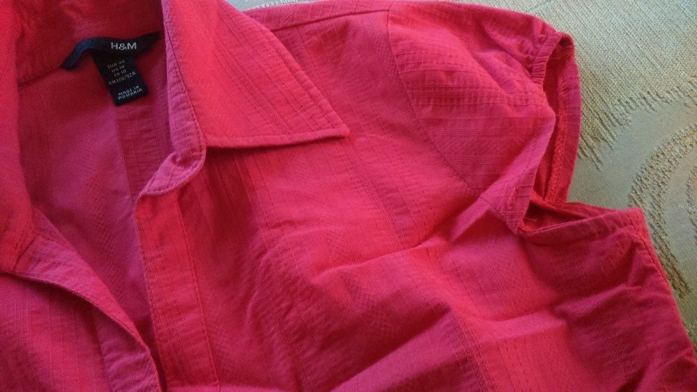Bluzka koszulowa HM,koszula różowa 38-40 malinowa