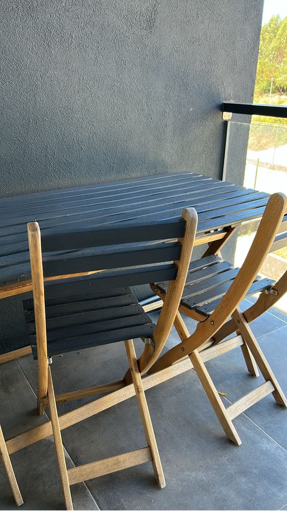 Mesa Exterior + 2 cadeiras Cinza Escuro