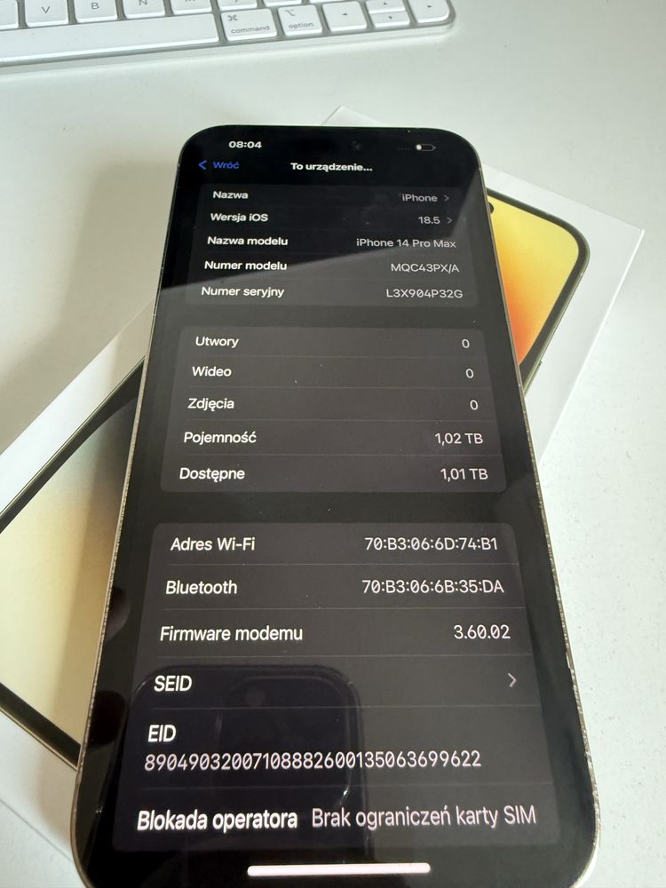 iPhone 14 Pro Max 1TB Gold Idealny Oryginalna Bateria 94%