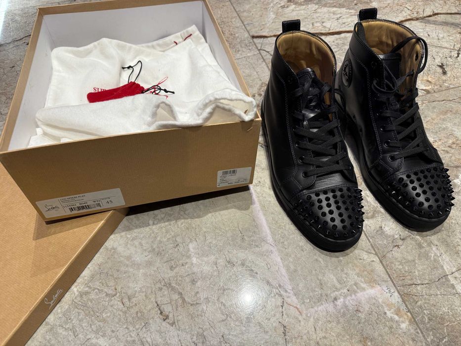 Obuwie Męskie Christian Louboutin Lou Spikes Flat Sneakers Oryginał 45
